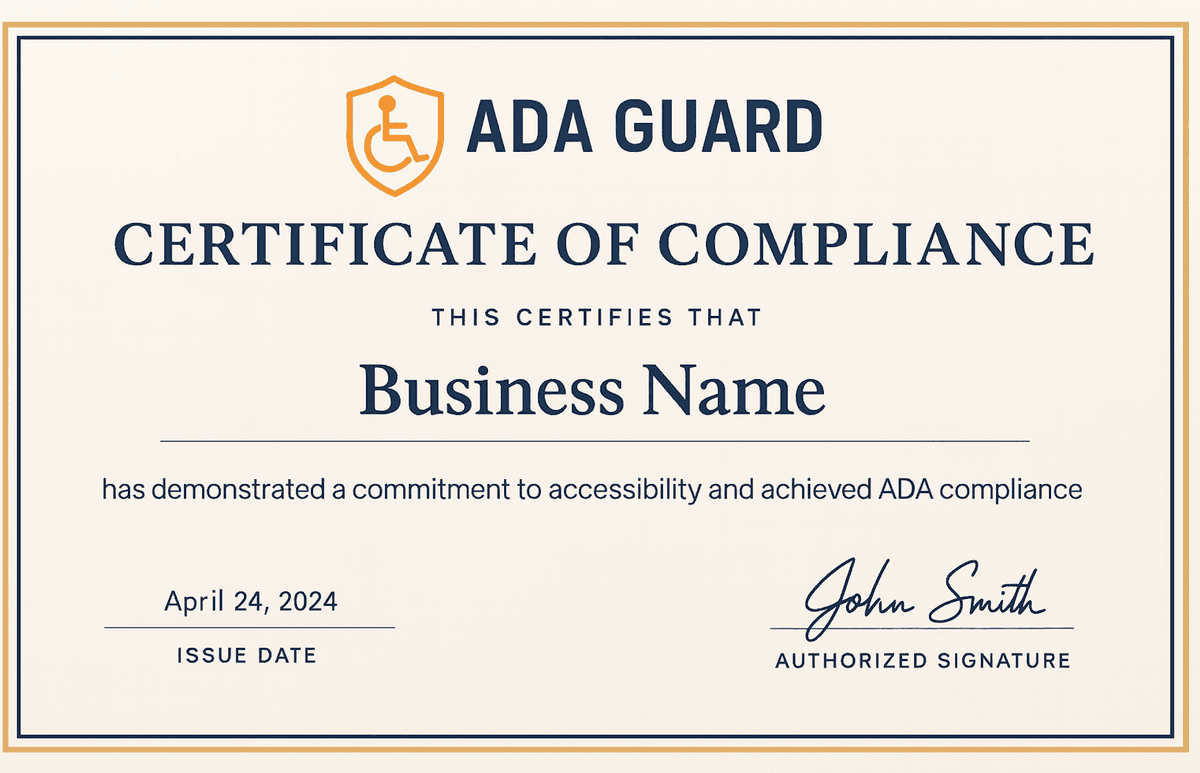 ADA Certificate
